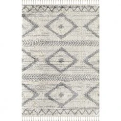 Willow Ivory 6 ft. x 9 ft. Moroccan Polypropylene Area Rug by Abani