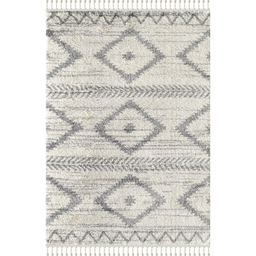 Willow Ivory 6 ft. x 9 ft. Moroccan Polypropylene Area Rug by Abani