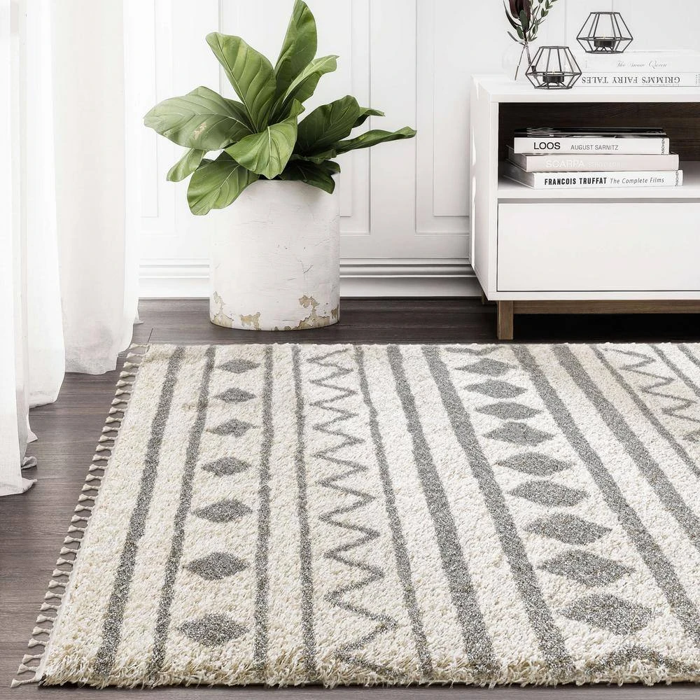 Willow Ivory 7 ft. 9 in. x 10 ft. 2 in. Moroccan Polypropylene Area Rug by Abani - Image 8