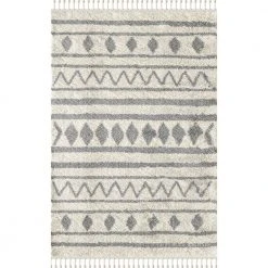 Willow Ivory 7 ft. 9 in. x 10 ft. 2 in. Moroccan Polypropylene Area Rug by Abani