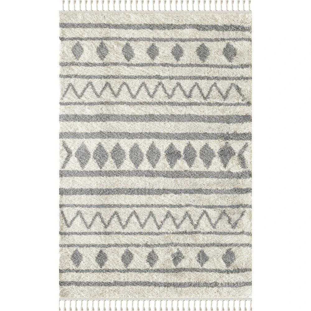 Willow Ivory 7 ft. 9 in. x 10 ft. 2 in. Moroccan Polypropylene Area Rug by Abani