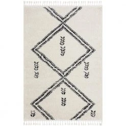 Willow Ivory 6 ft. x 9 ft. Shag Polypropylene Area Rug by Abani