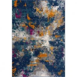 Malibu Multi 4 ft. x 6 ft. Abstract Polypropylene Area Rug by Abani