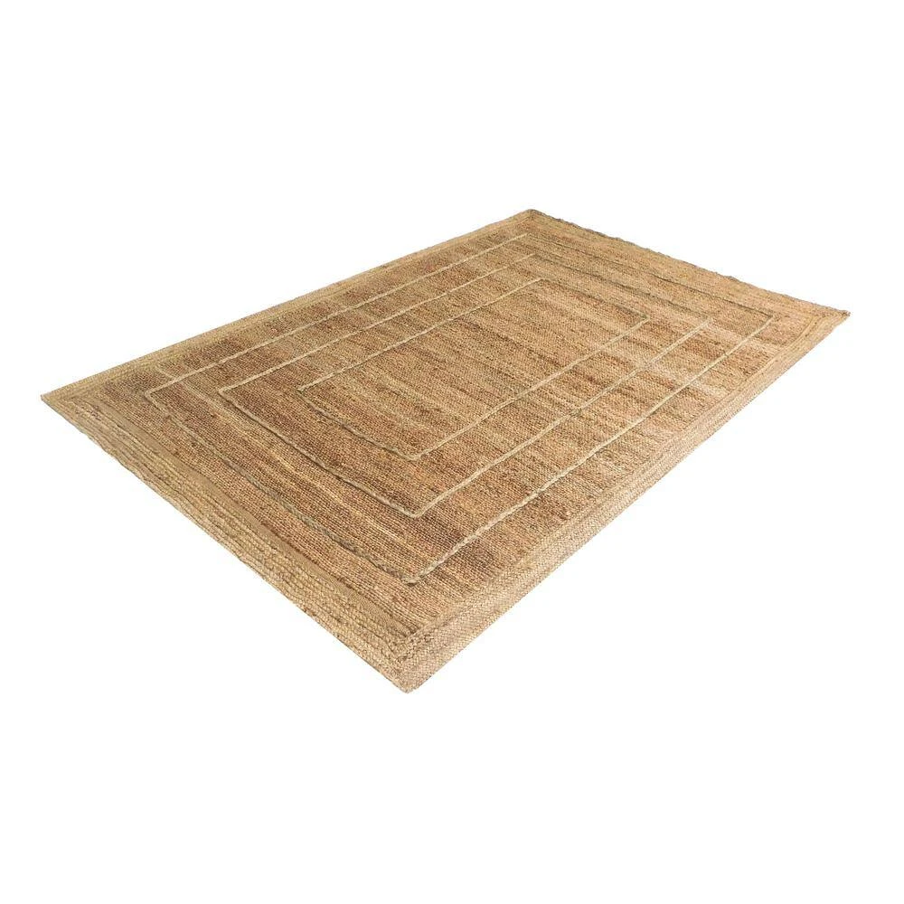 Jute Natural 7.9 ft. x 10.2 ft. Geometric Jute Area Rug by Abani - Image 4