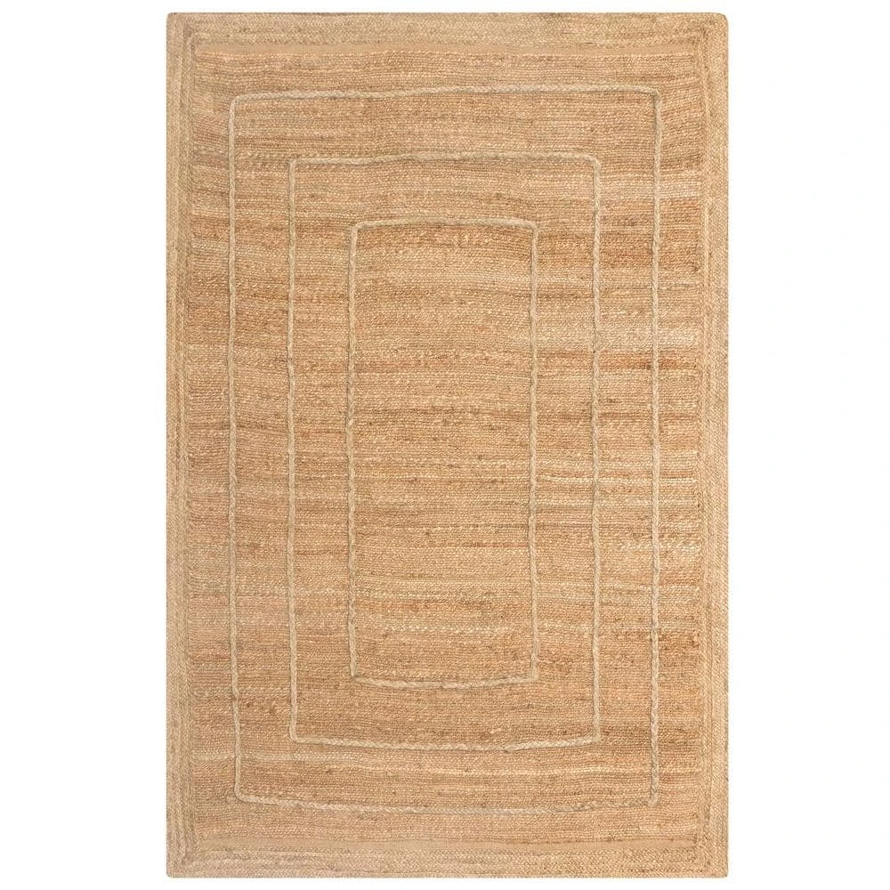 Jute Natural 7.9 ft. x 10.2 ft. Geometric Jute Area Rug by Abani