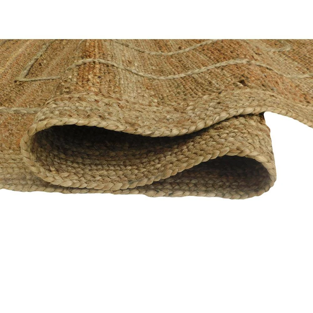 Jute Natural 7.9 ft. x 10.2 ft. Geometric Jute Area Rug by Abani - Image 3