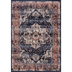 Babylon Navy 4 ft. x 6 ft. Oriental Polypropylene Area Rug by Abani