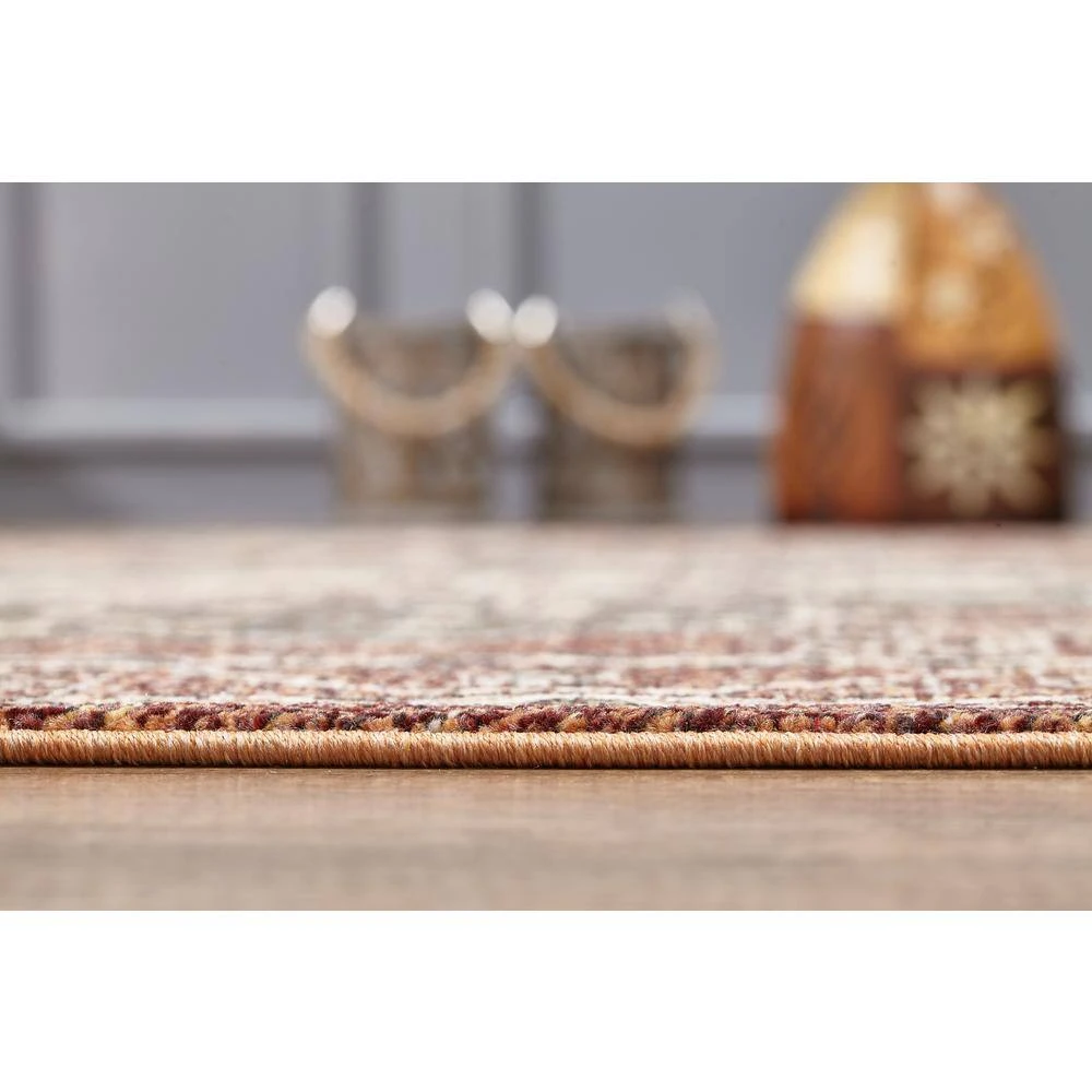 Mesa Orange 4 ft. x 6 ft. Distressed Polypropylene Area Rug by Abani - Image 6
