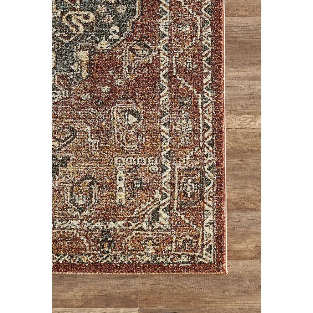 Mesa Orange 4 ft. x 6 ft. Distressed Polypropylene Area Rug by Abani - Image 3