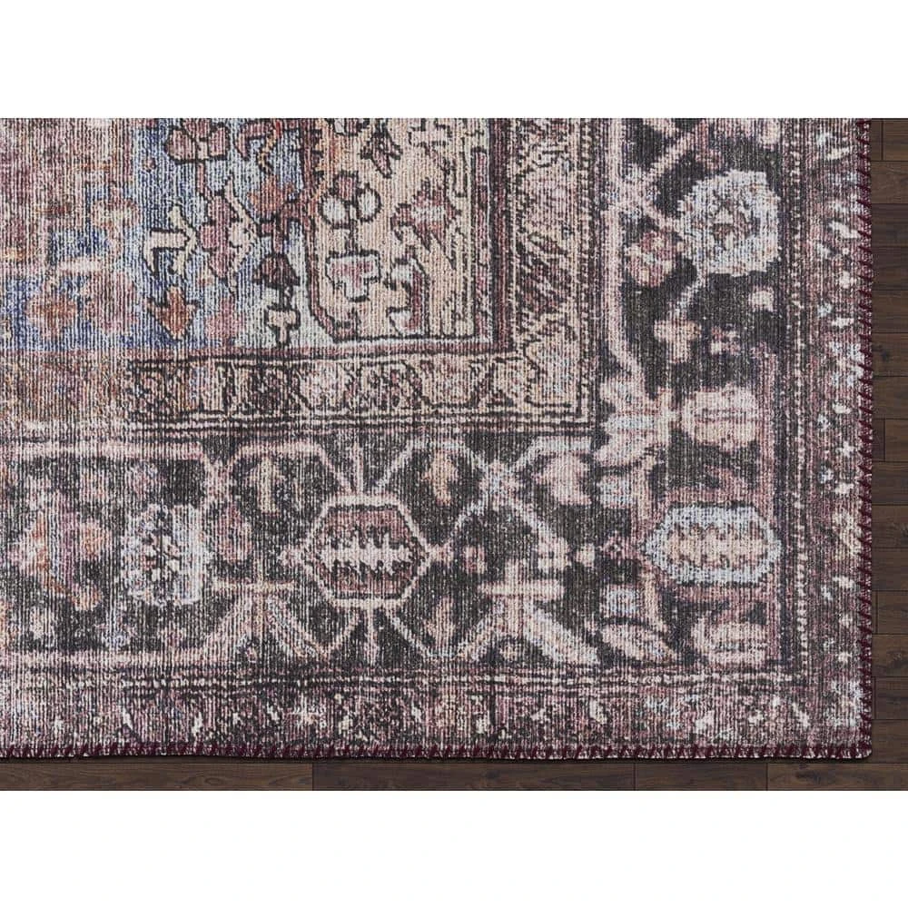 Paloma Red 6 ft. x 9 ft. Oriental Polyester Area Rug by Abani - Image 3