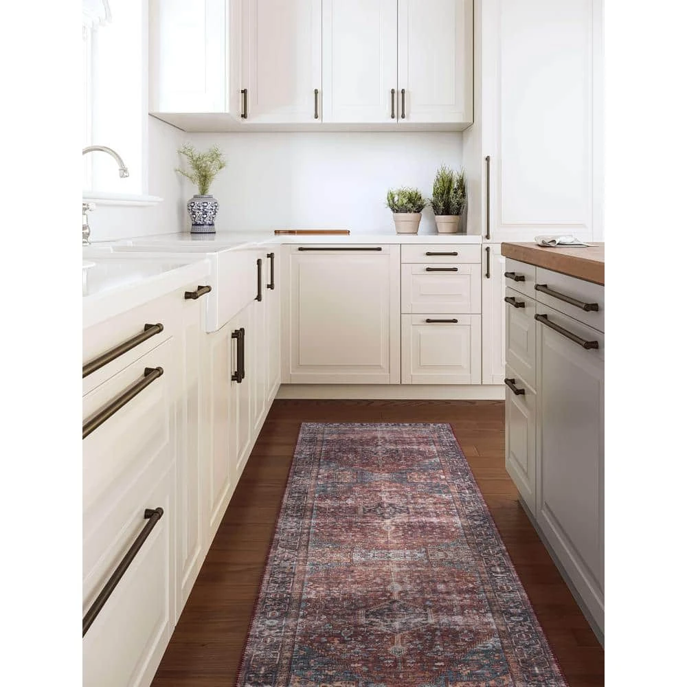 Paloma Red 6 ft. x 9 ft. Oriental Polyester Area Rug by Abani - Image 7