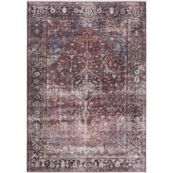 Paloma Red 6 ft. x 9 ft. Oriental Polyester Area Rug by Abani