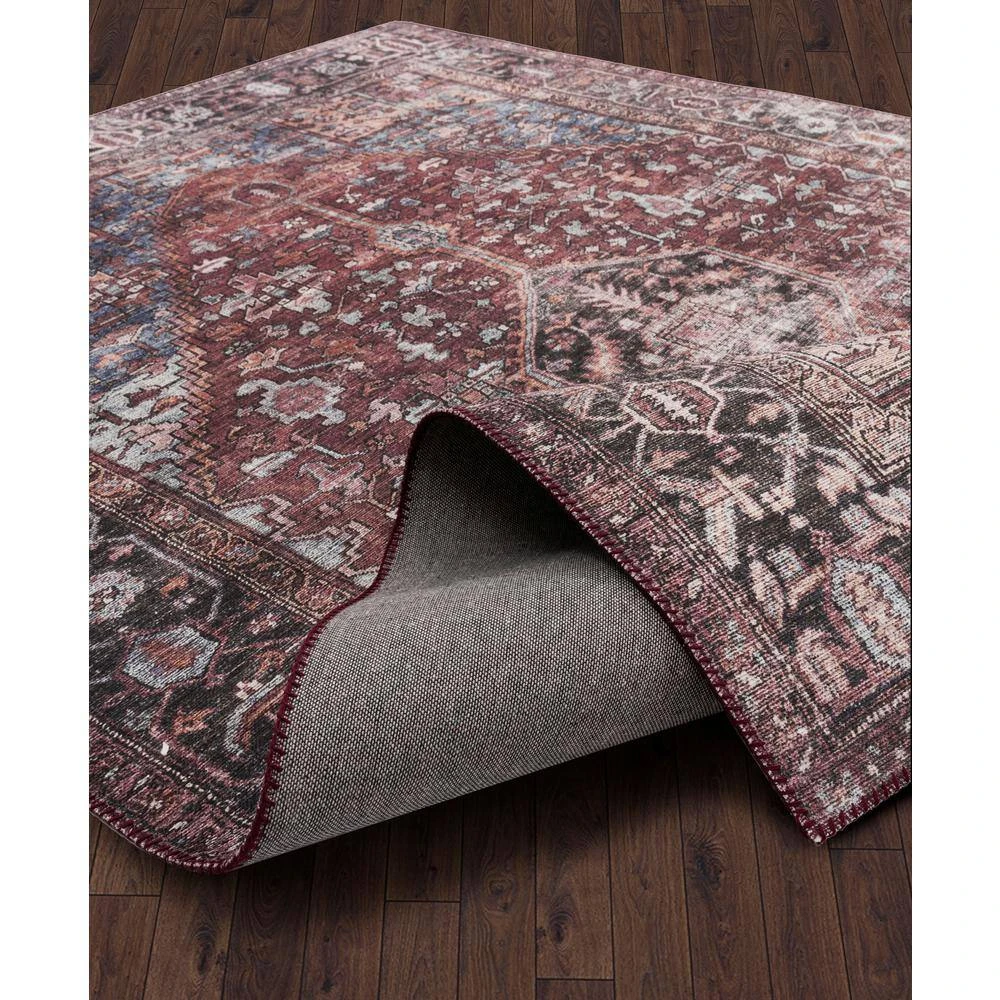 Paloma Red 6 ft. x 9 ft. Oriental Polyester Area Rug by Abani - Image 4