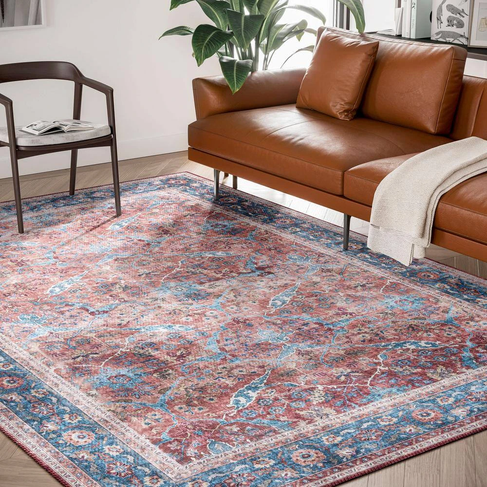Paloma Red 2 ft. x 10 ft. Oriental Polyester Area Rug by Abani - Image 8