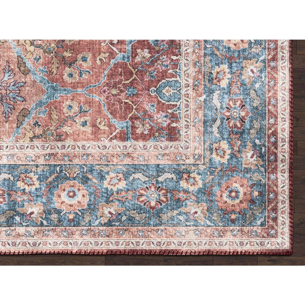 Paloma Red 2 ft. x 10 ft. Oriental Polyester Area Rug by Abani - Image 3