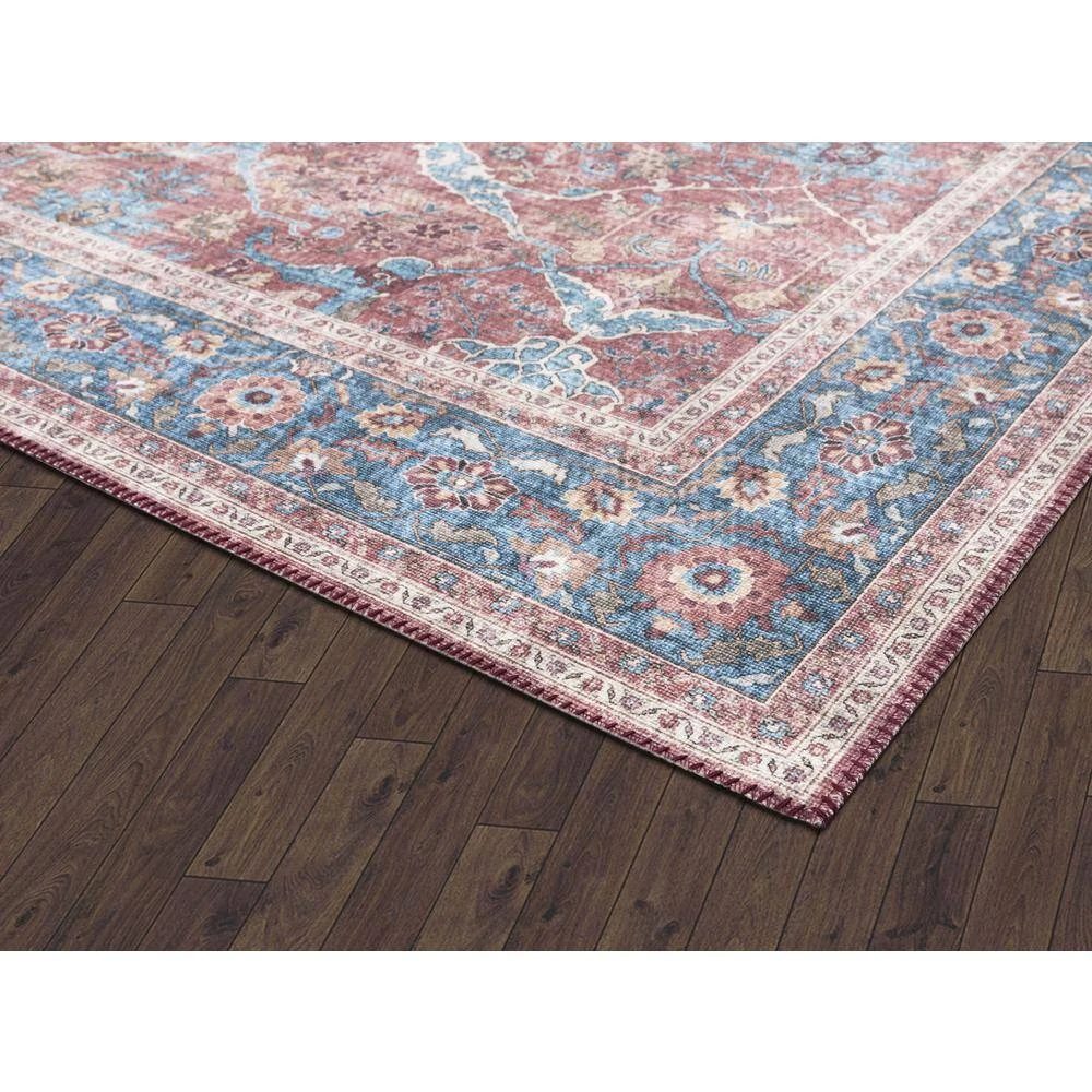 Paloma Red 2 ft. x 10 ft. Oriental Polyester Area Rug by Abani - Image 5