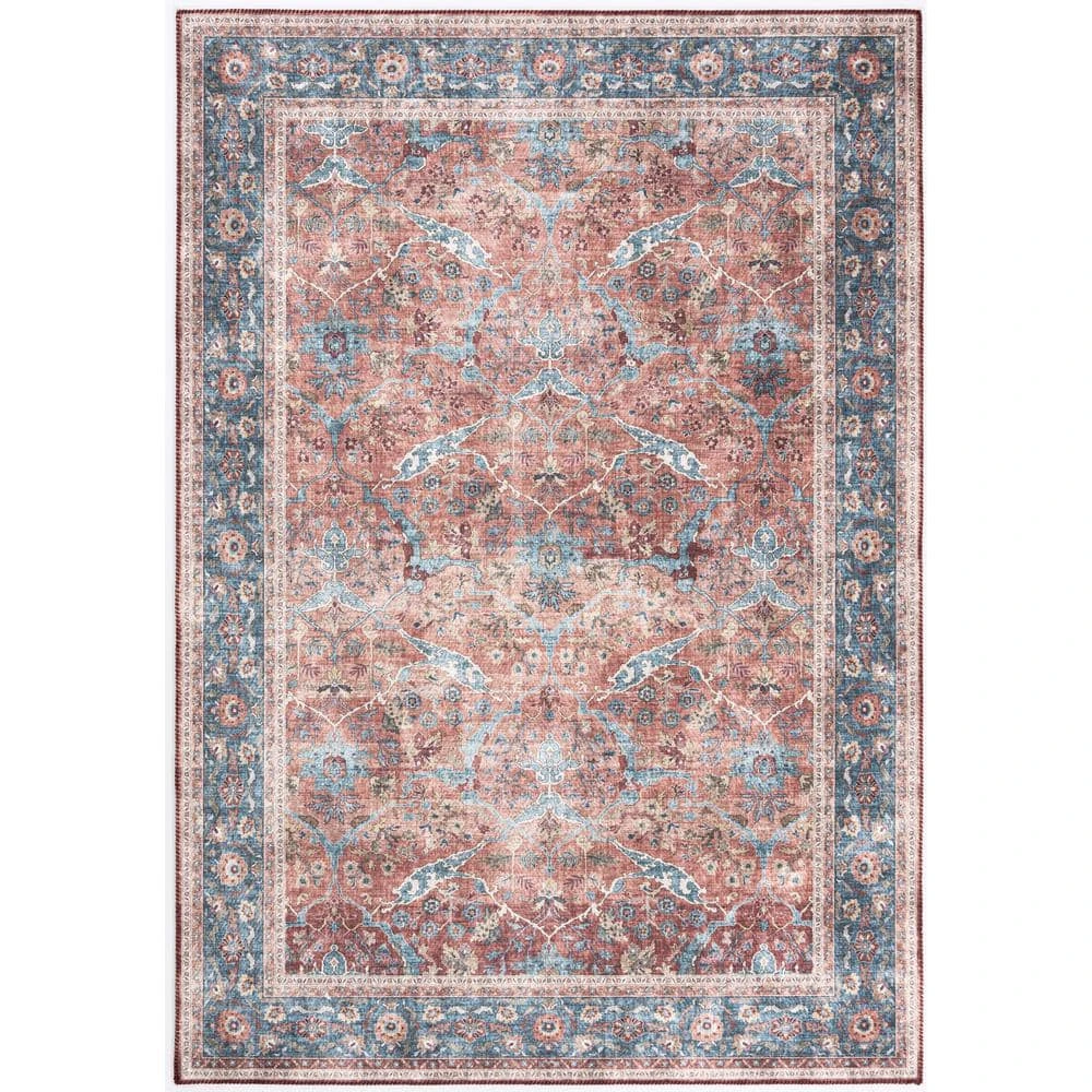 Paloma Red 2 ft. x 10 ft. Oriental Polyester Area Rug by Abani