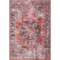 Abani Rugs Lola LOL110A Vintage Terracotta 7 ft. 9 in. x 10 ft. 2 in. Medallion Area Rug