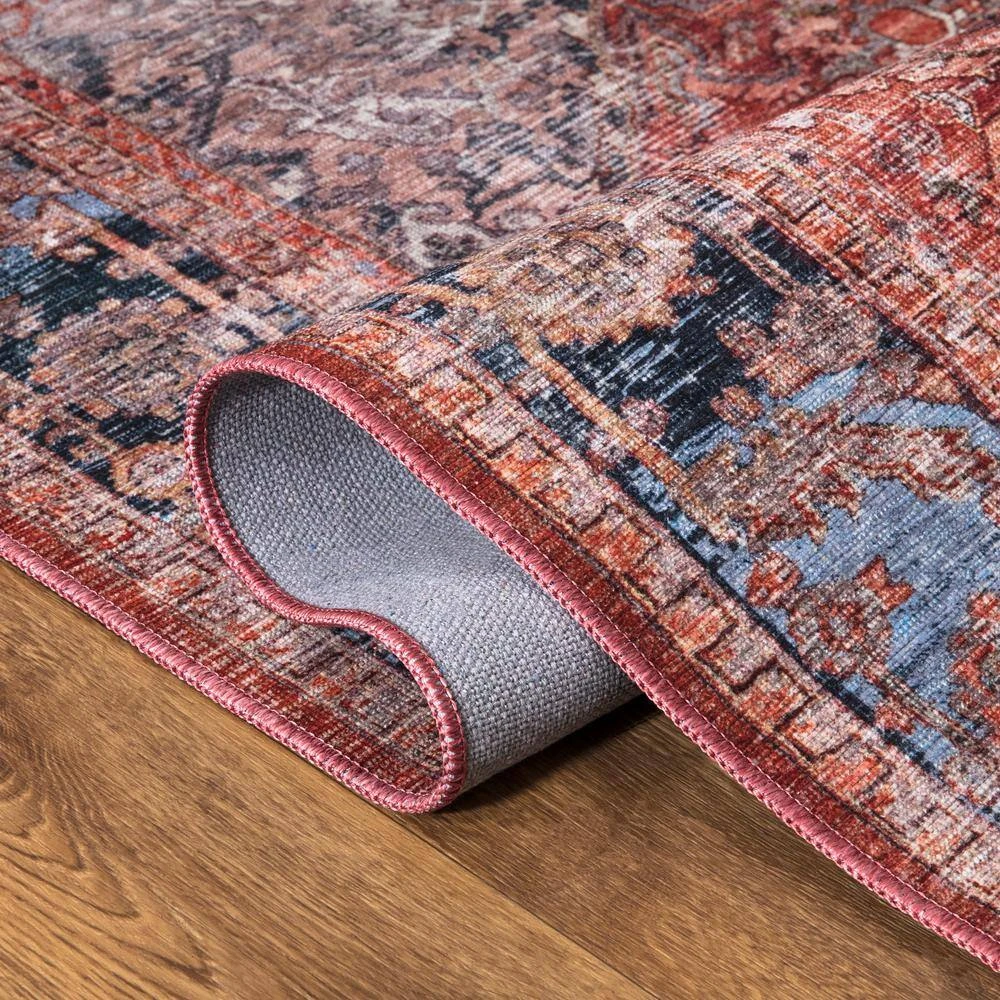 Abani Rugs Lola LOL110A Vintage Terracotta 7 ft. 9 in. x 10 ft. 2 in. Medallion Area Rug - Image 3