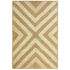 Jute White 6 ft. x 9 ft. Geometric Jute Area Rug by Abani