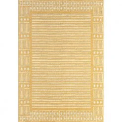Casa Yellow 7.9 ft. x 10.2 ft. Oriental Polypropylene Area Rug by Abani